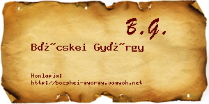Böcskei György névjegykártya